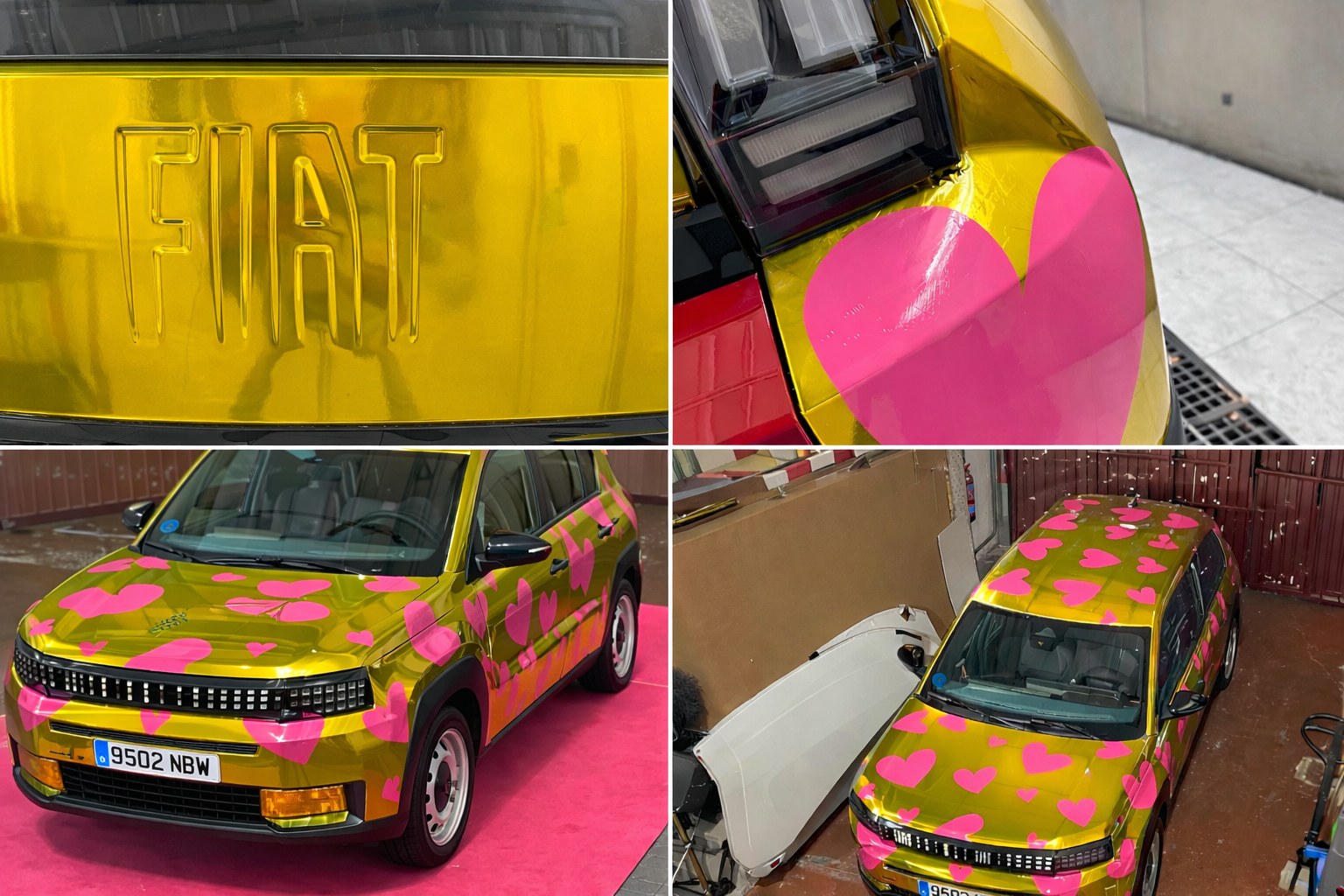 Agatha Ruiz de la Prada - coche corazones - rotulación de vehículos evento Innicia - impresión digital