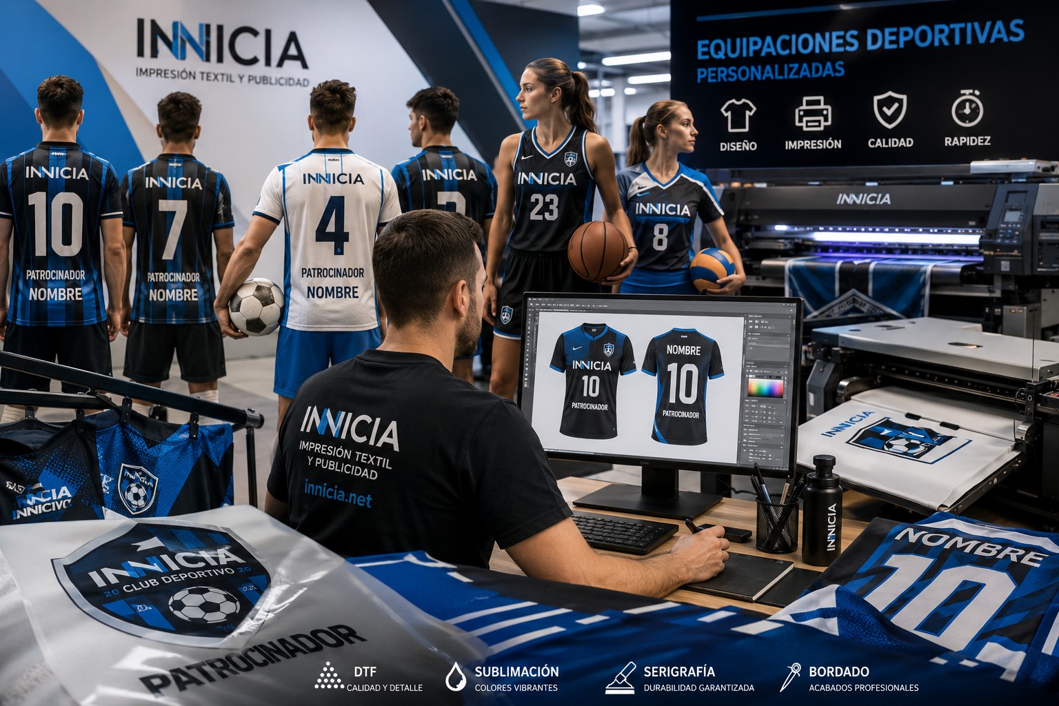 Personalización de equipaciones deportivas para clubes, empresas y escuelas en Madrid - Innicia Impresión